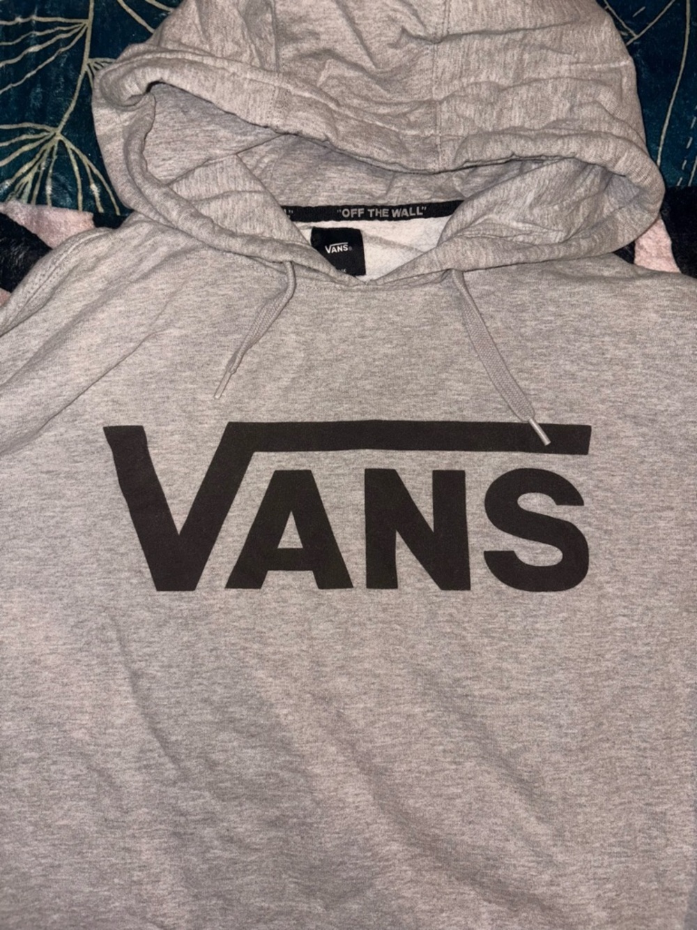 Vans Light Gray Hoodie with Black Logo